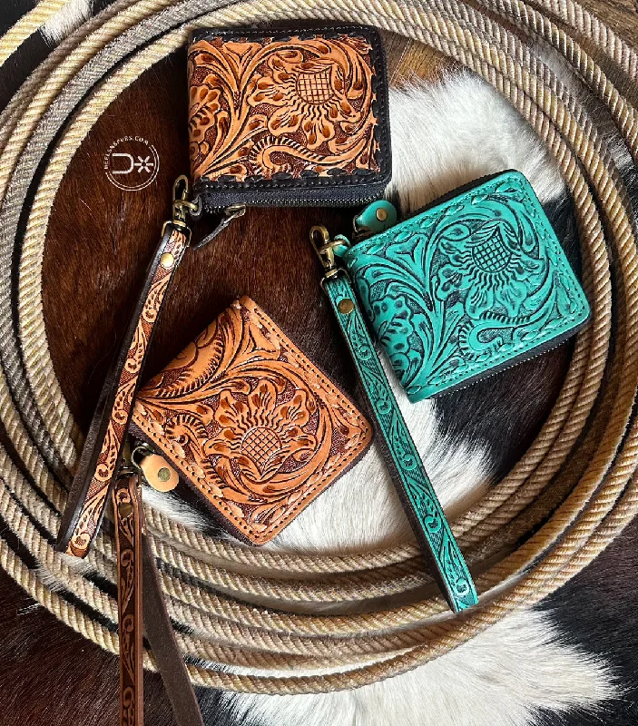 Tooled Wristlet Wallets