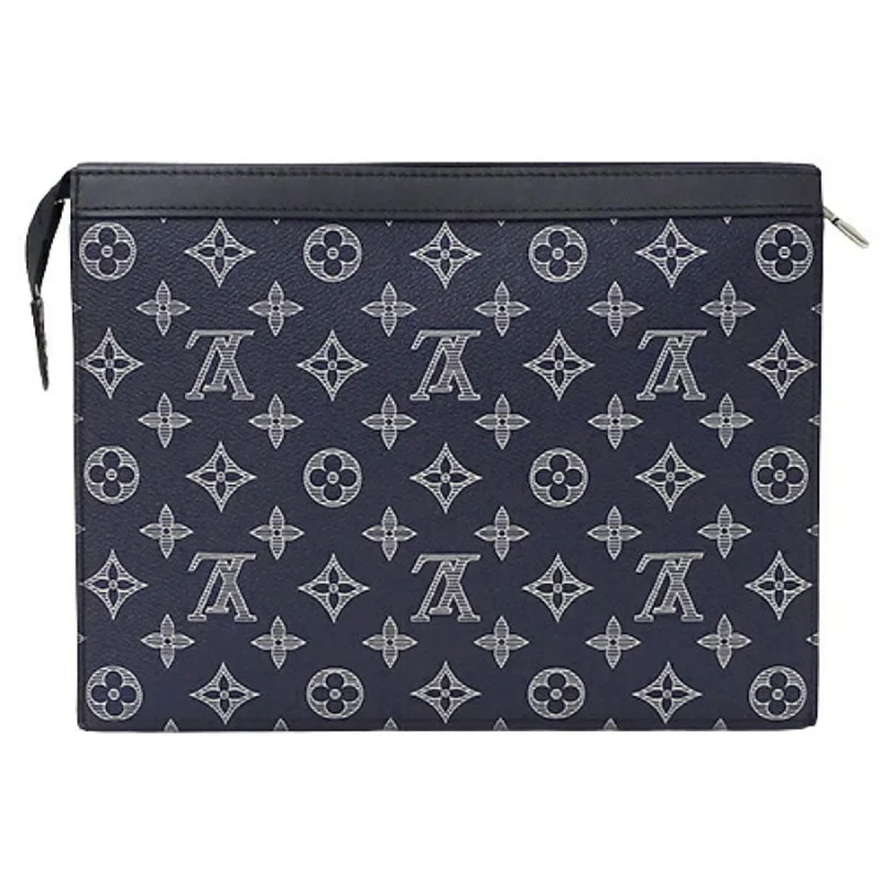 LOUIS VUITTON Bag Monogram Savannah Men's Clutch Second Pochette Voyage Ankle M66639 Chapman Brothers Lion Navy