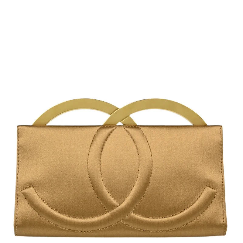 Chanel * 2004-2005 Bronze Satin Clutch Bag