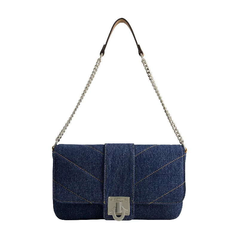 DENIM BRASS HARDWARE FLAP