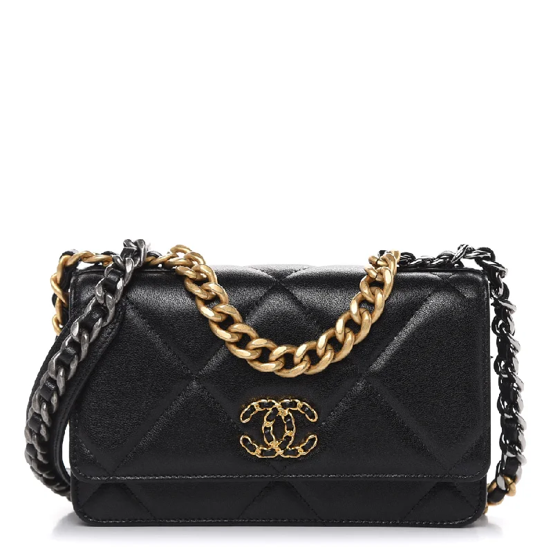 Chanel 19 Wallet on Chain Black best quality