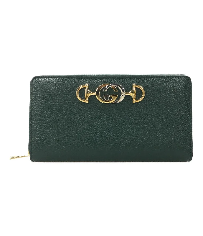 Gucci Dark Green Leather Clutch with Gold Hardware