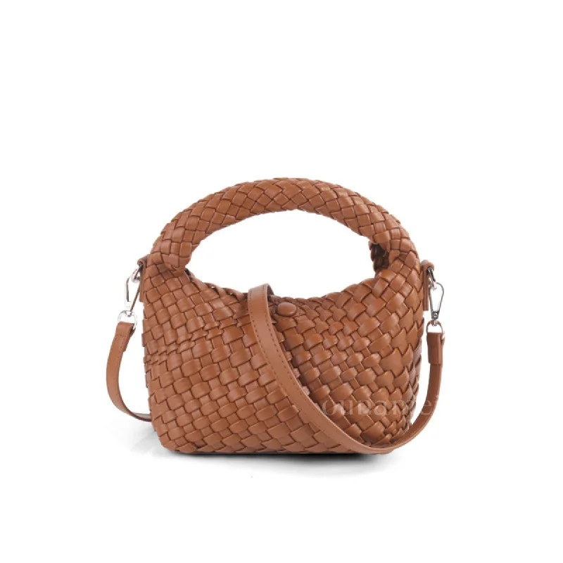 Mini Woven Crossbody Tote Bag