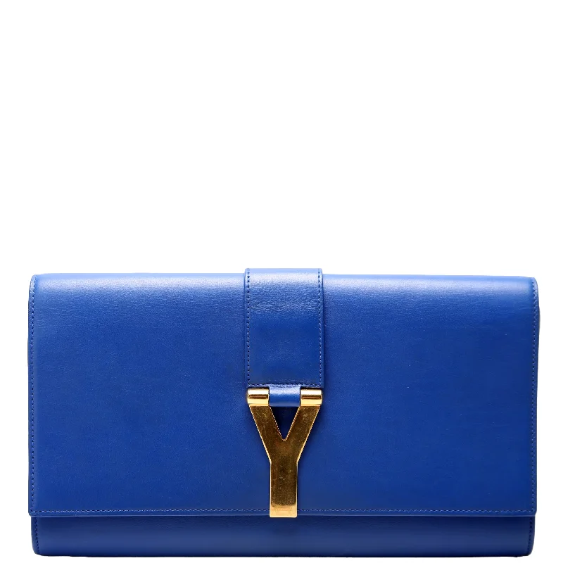 Classic Y Ligne Clutch Smooth Leather Blue