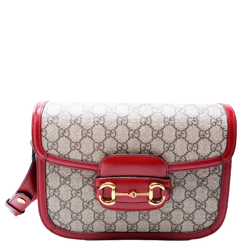 Horsebit  Shoulder Bag Red