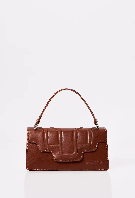 Tan Leather Crossbody Flap Bag 'Hilda'