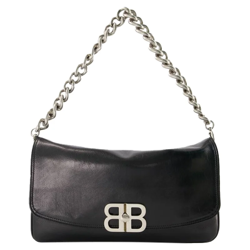 Bb Soft Flap Bag - Balenciaga - Leather - Black