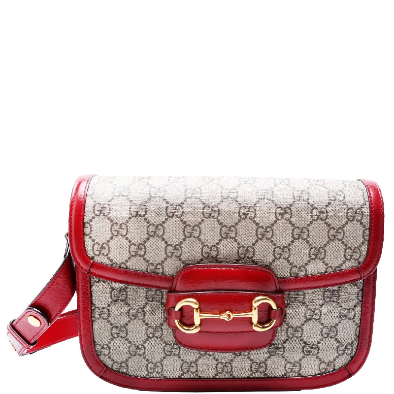 Horsebit  Shoulder Bag Red