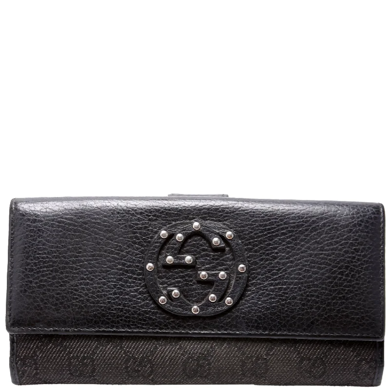 Interlocking GG Studded Wallet