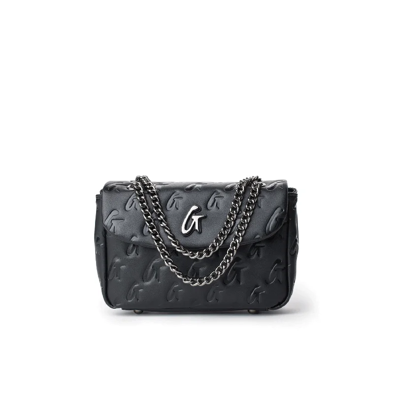 MINI MONOGRAM FLAP BAG - BLACK