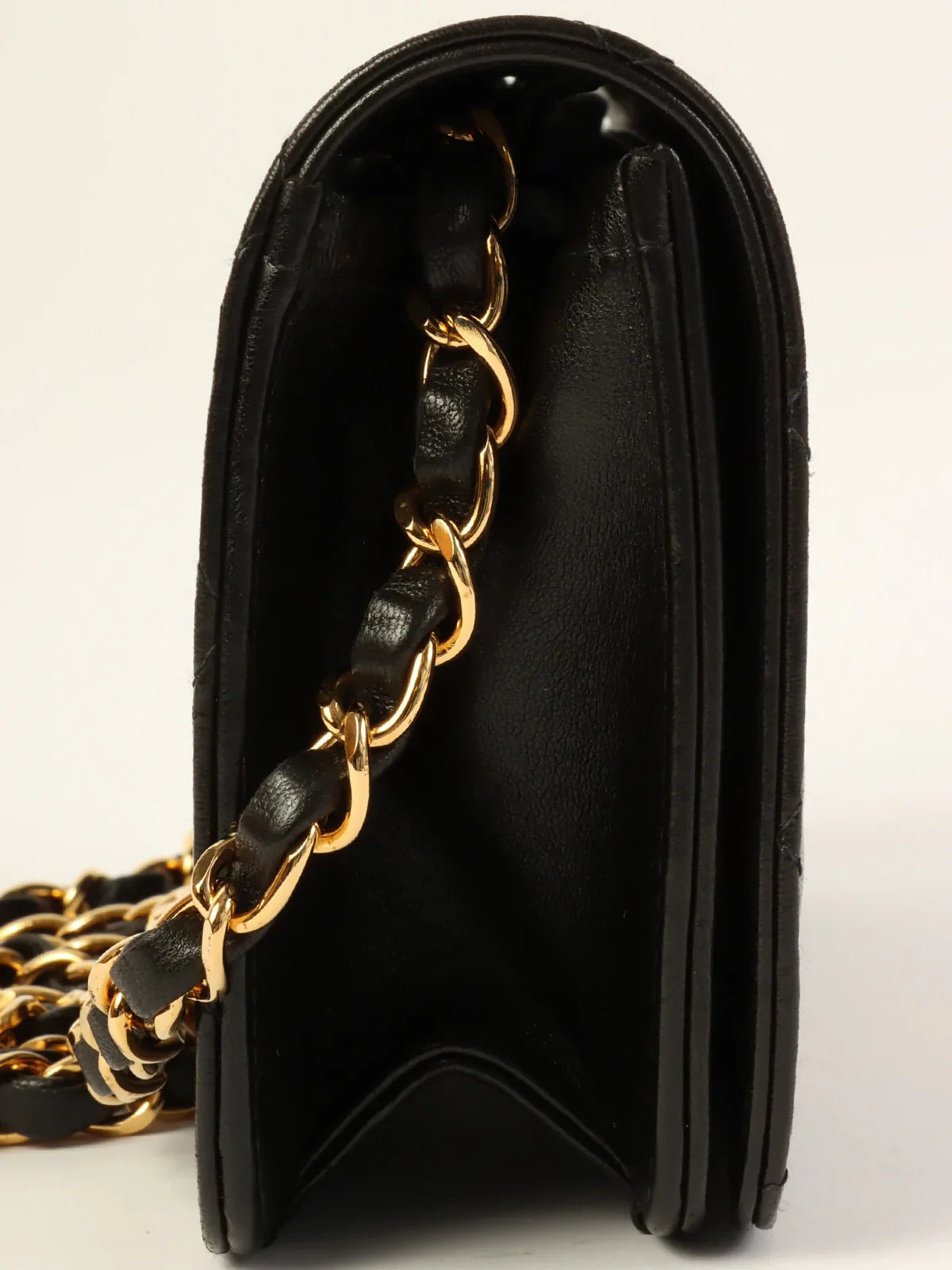 CHANEL Around 1998 Made Full Flap Cc Mark Plate Chain Bag Mini Black