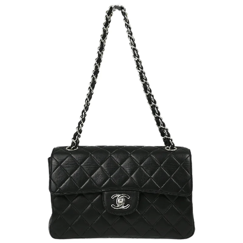 Chanel Black Lambskin Double Sided Classic Flap Shoulder Bag