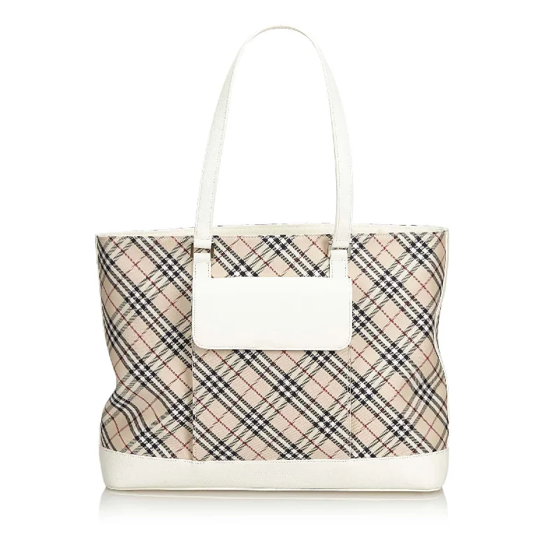 Burberry Brown Beige Cotton Fabric Nova Check Tote Bag United Kingdom