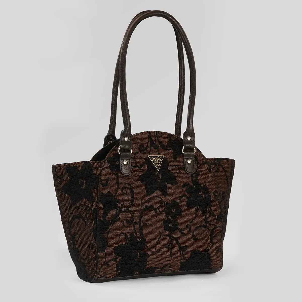 Classic Brown Black Crescent Shoulder Bag