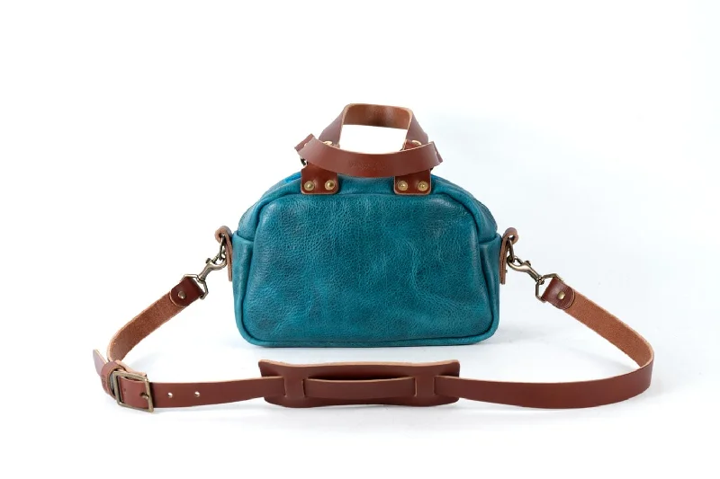 HOFFMAN LEATHER CROSSBODY BAG - MINI - COBALT BISON