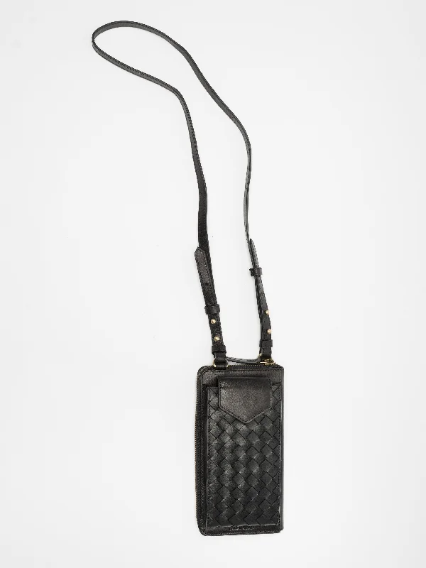 Black Braided Mobile Bag and Wallet