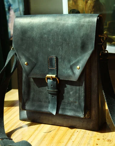 Cool Handmade Leather Mens Backpack Travel Backpack Messenger Bag for men