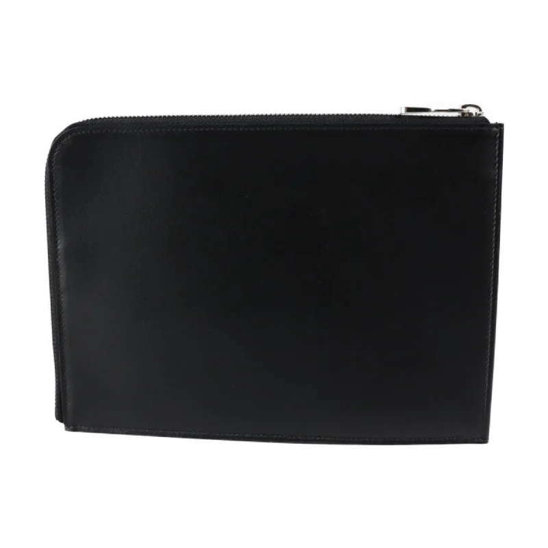 Louis Vuitton Black Leather Pochette Jour clutch bag