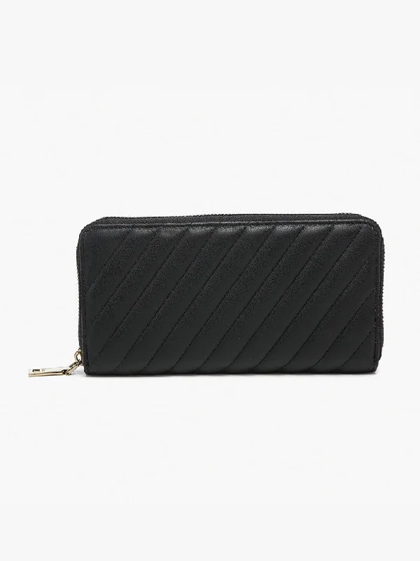 Kylie Quilted Wallet- Black