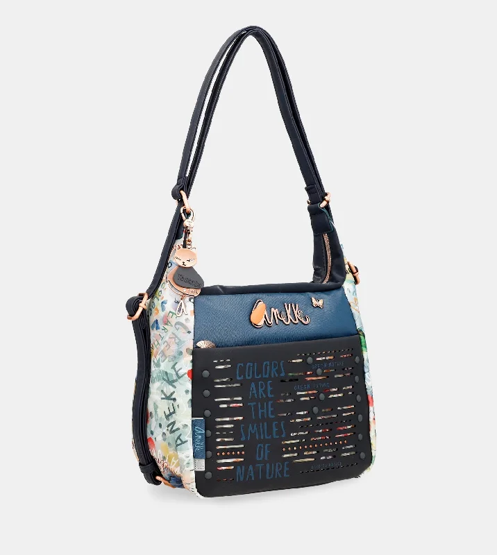 Nature Pachamama convertible crossbody bag into a backpack