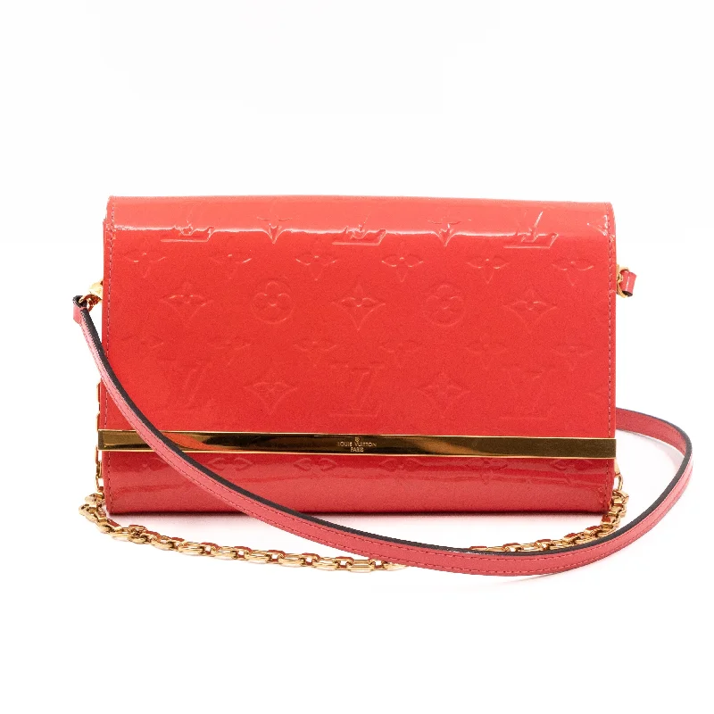 Ana Clutch Vernis Rose Litchi