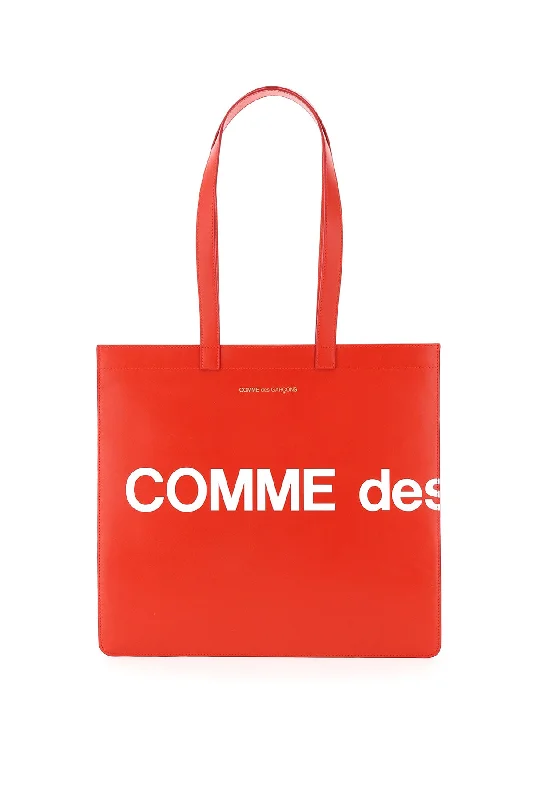 Comme des garcons wallet leather tote bag with logo