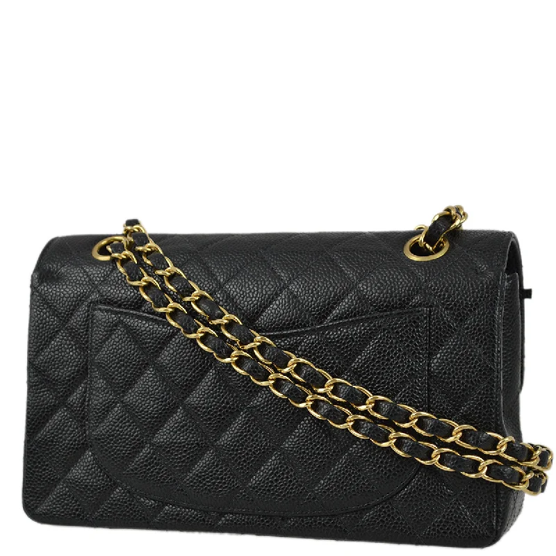 Chanel 2001-2003 Black Caviar Small Classic Double Flap Bag