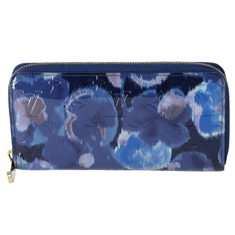 Louis Vuitton Zippy Wallet M90018 Grand Blue Patent Leather Floral