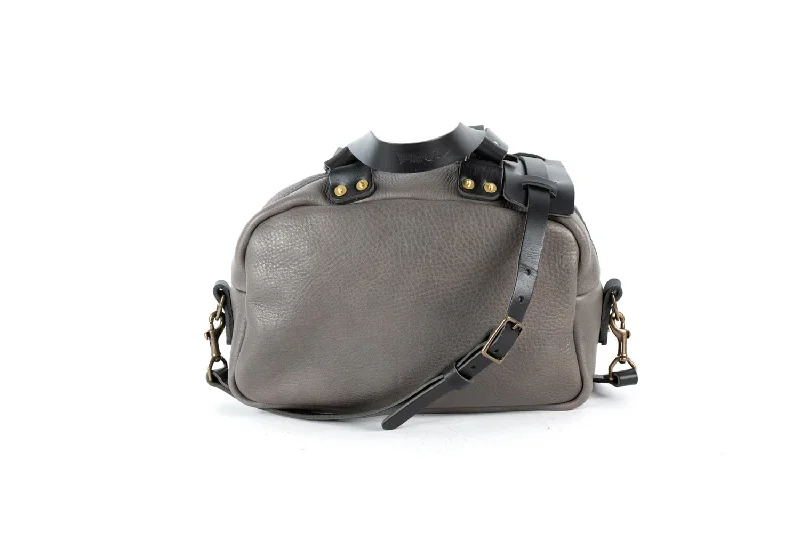 HOFFMAN LEATHER CROSSBODY BAG - LEAD GRAY