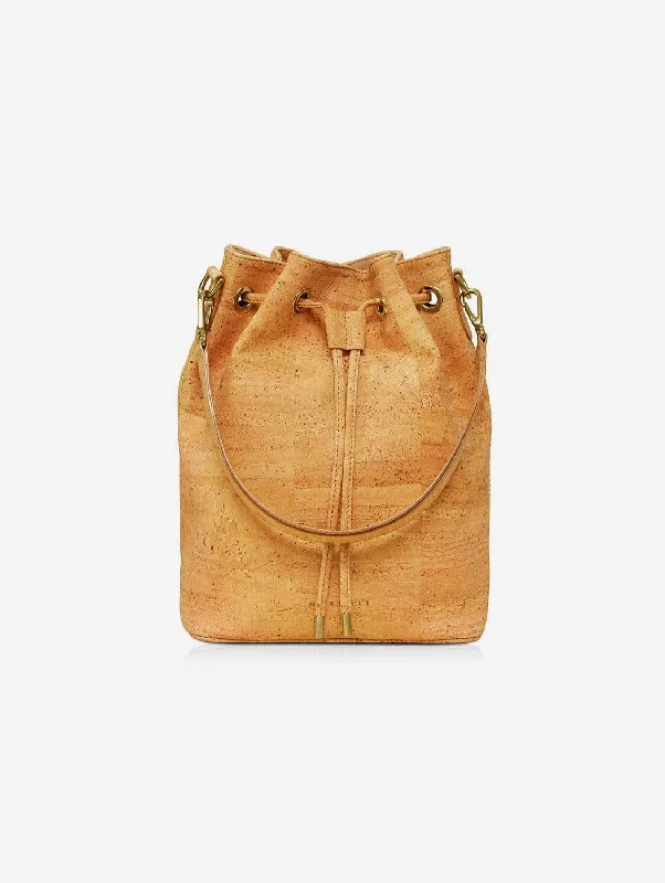 Gamma Handcrafted Cork Vegan Bucket Backpack | Natural