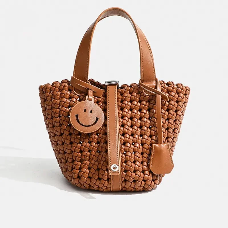 Elegant Retro Women's Woven Handbag