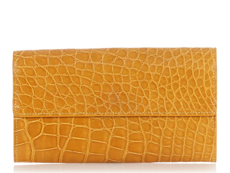 Louis Vuitton Yellow Alligator Long Wallet