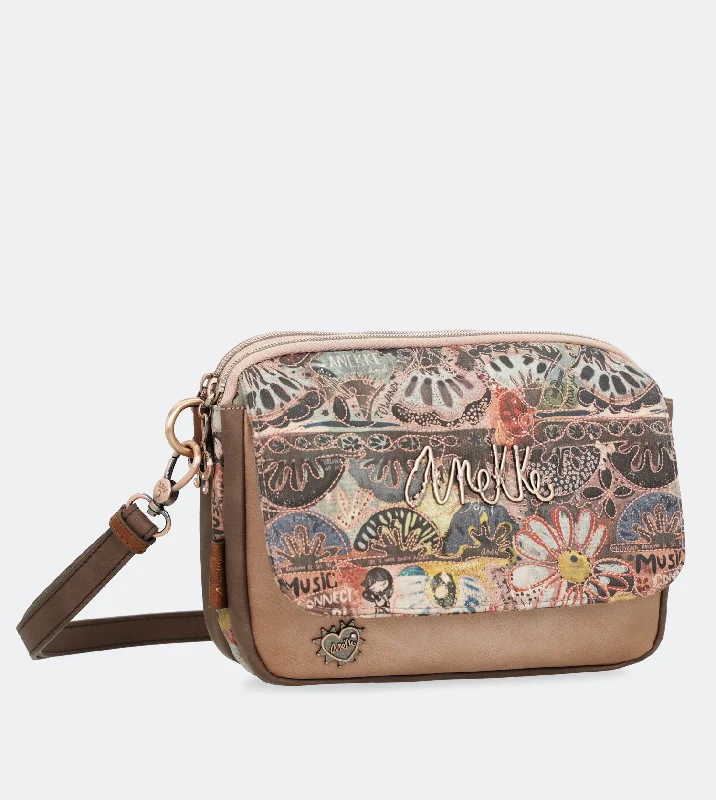 Ixchel Crossbody bag with a zip and a flap