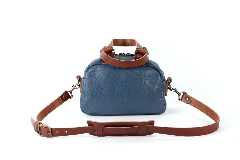 HOFFMAN LEATHER CROSSBODY BAG - MINI - SMOKEY BLUE