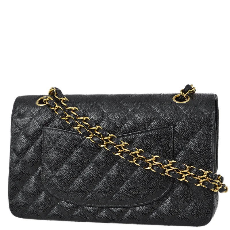 Chanel 2003-2004 Black Caviar Medium Classic Double Flap Bag