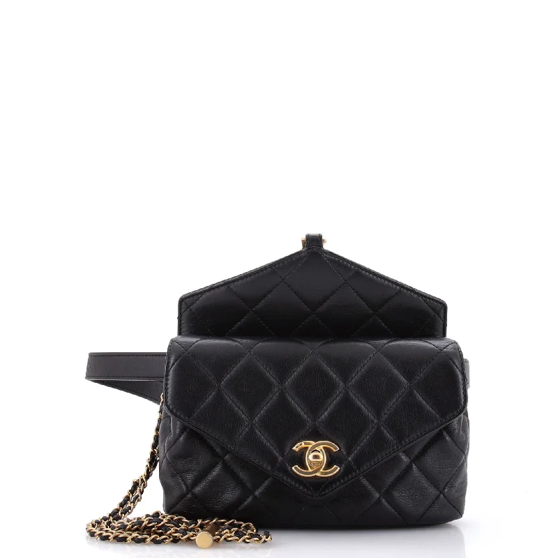 Carry With Chic Chain Flap Waist Bag Quilted Calfskin