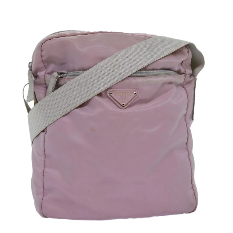 PRADA Shoulder Bag Nylon Pink Auth 75822