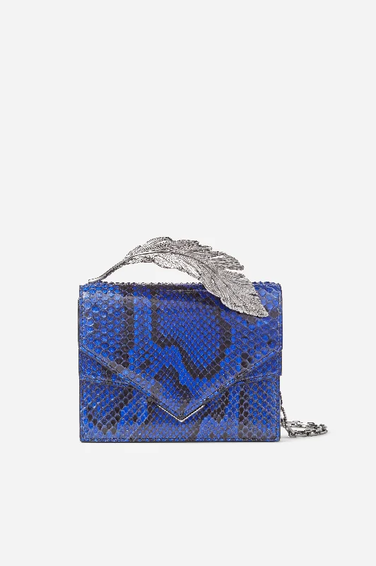 Blue Python Alina Clutch