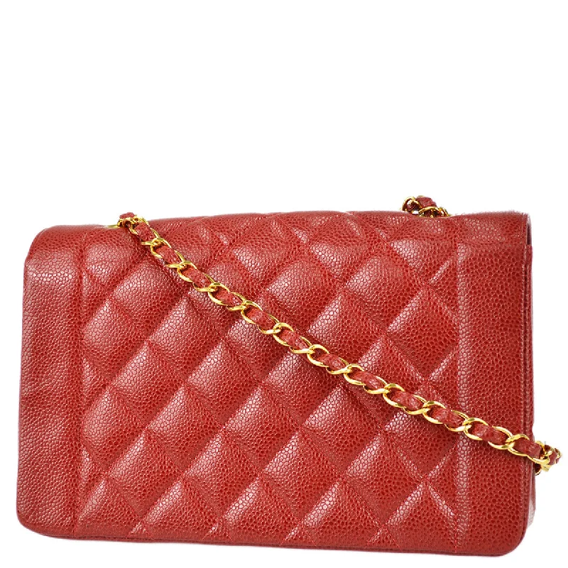 Chanel 1994-1996 Red Caviar Medium Diana Flap Bag