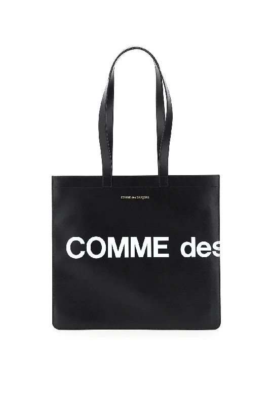 Comme des garcons wallet leather tote bag with logo