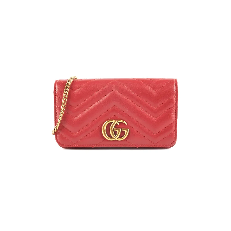 Gucci Chevron Wallet On Chain (Red)