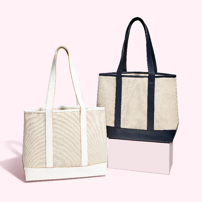 Canvas & Vegan Leather Tote