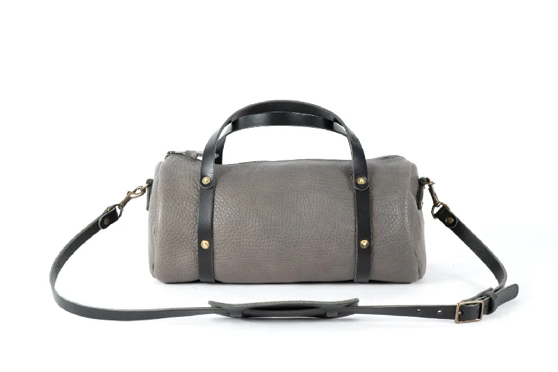 JANE LEATHER CROSSBODY - LARGE - LEAD GRAY