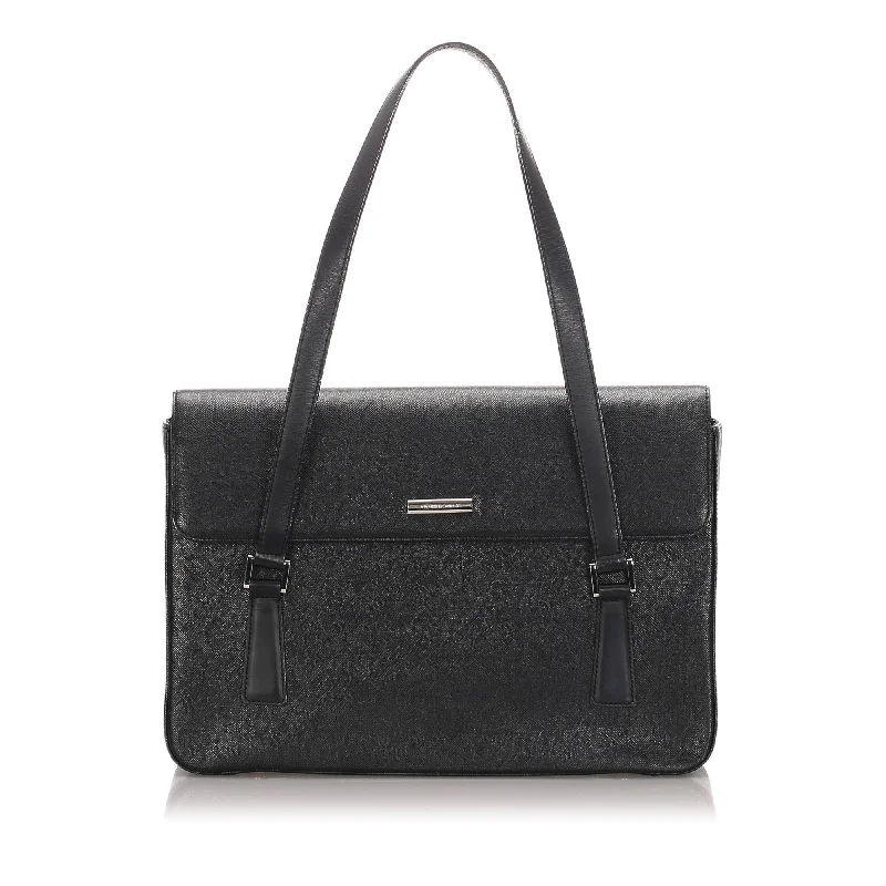 Burberry Black Calf Leather Tote Bag United Kingdom