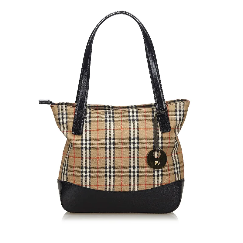 Burberry Brown Haymarket Check Canvas Tote Bag United Kingdom