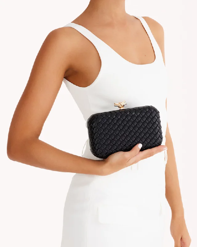 NEVEAH WOVEN CLUTCH - BLACK