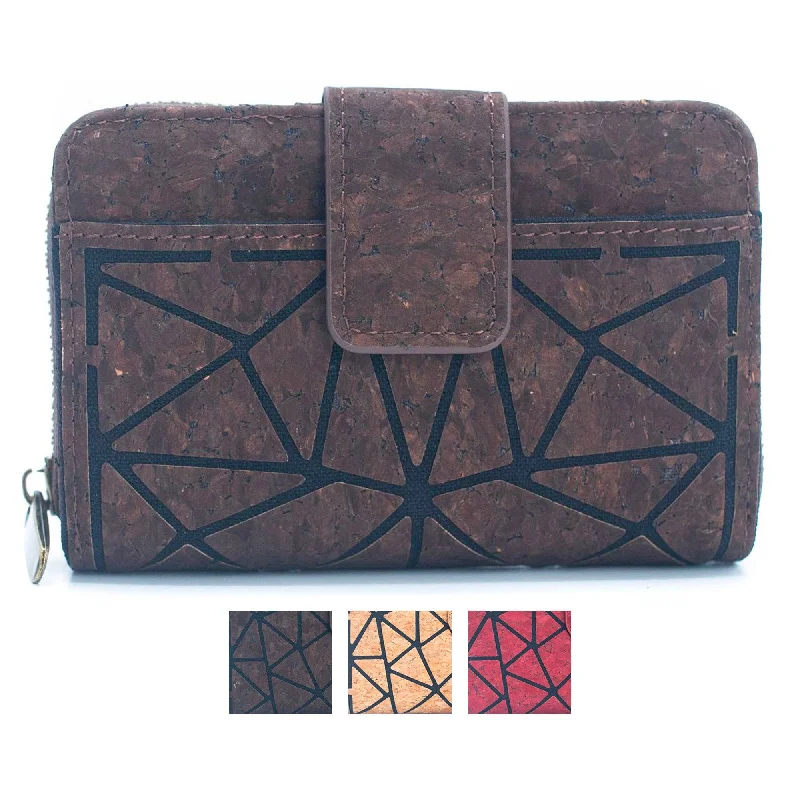 Cork Trifold Geometric Vegan women Wallet BAG-2243