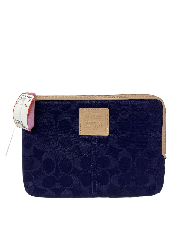 Coach Navy Print Clutch