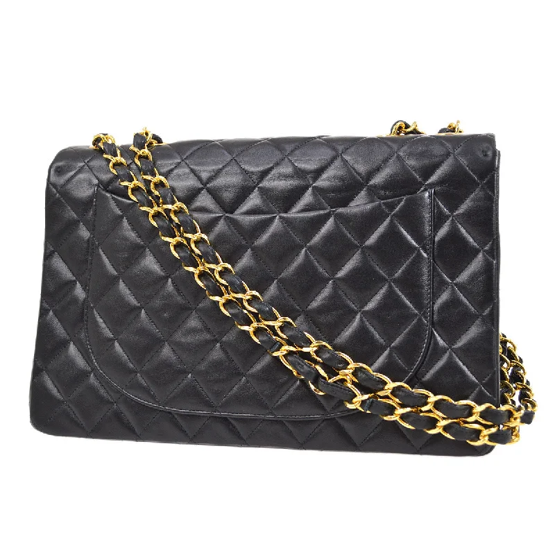 CHANEL 1994-1996 Classic Flap Maxi Black Lambskin 75151