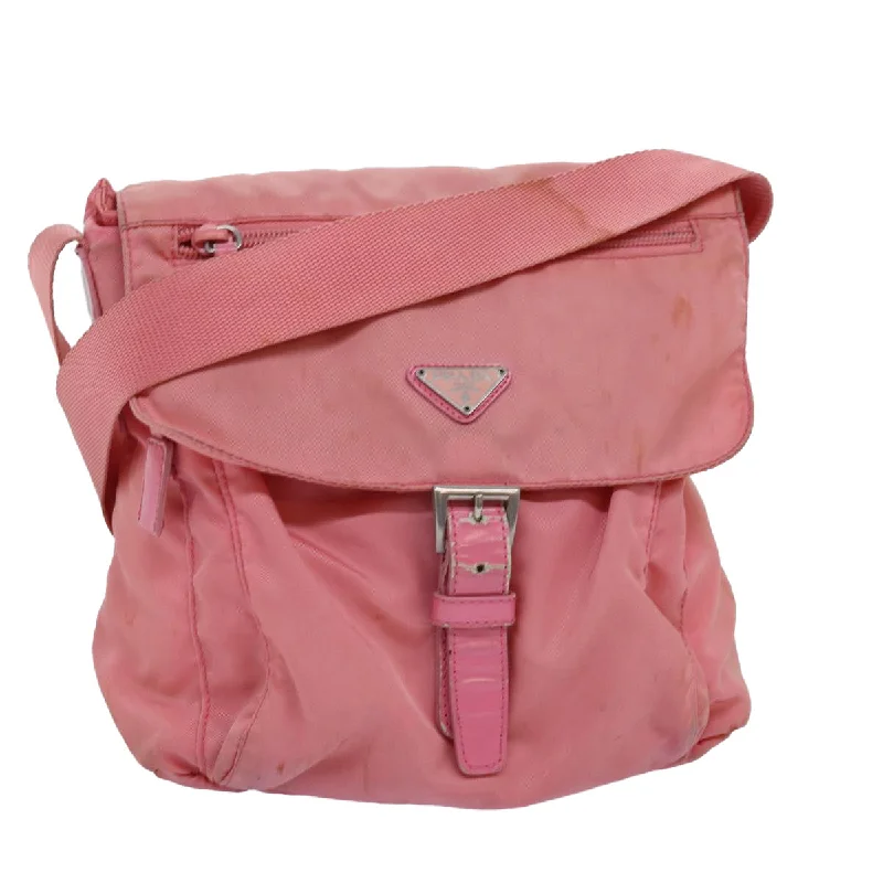 PRADA Shoulder Bag Nylon Pink Auth 75635